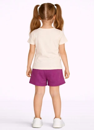 Select - Conjunto Feminino Short e Blusa Estampada Bege - SELECT