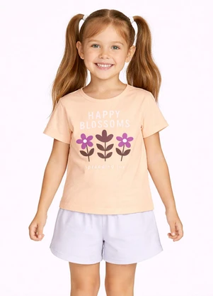 Select - Conjunto Feminino Short e Blusa Estampada Bege - SELECT