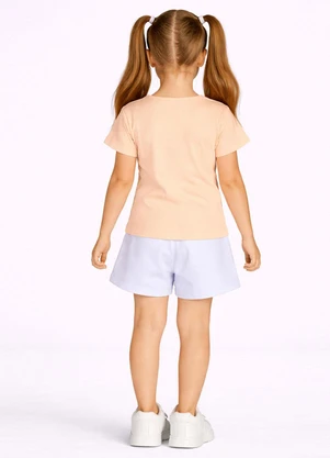 Select - Conjunto Feminino Short e Blusa Estampada Bege - SELECT