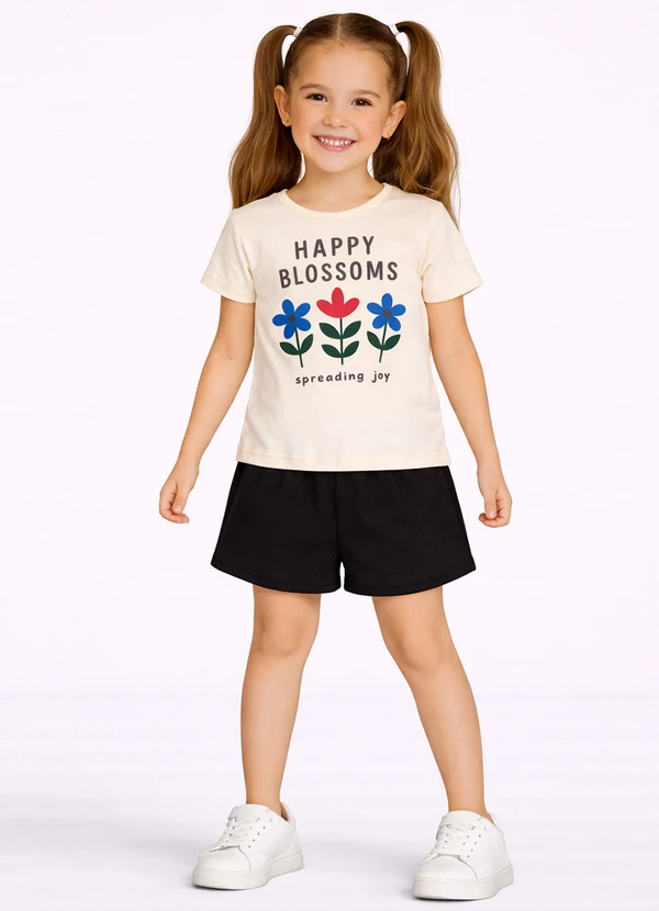 Select - Conjunto Feminino Short e Blusa Estampada Rosa