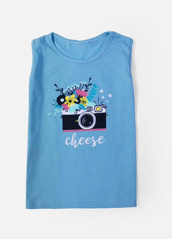 Laluna - Conjunto Feminino Shorts Saia Cheese Azul Bebê 3