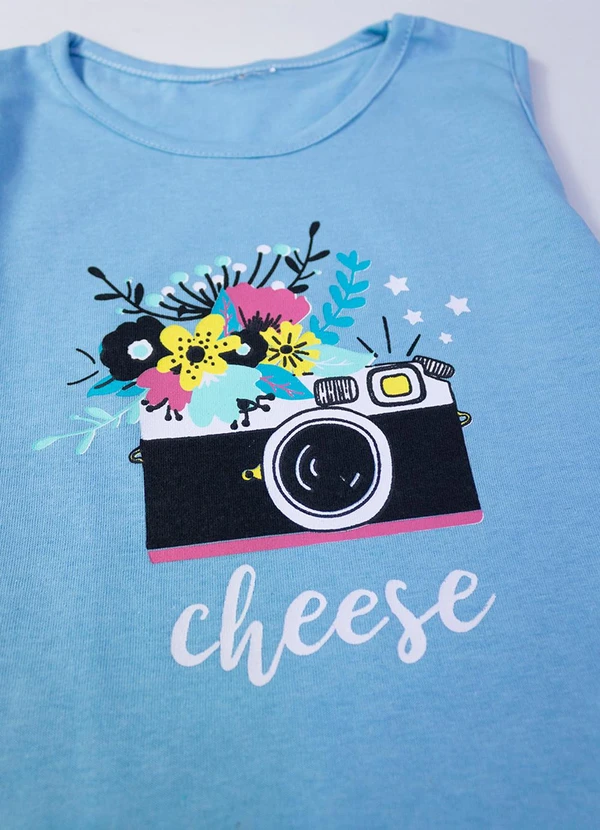 Laluna - Conjunto Feminino Shorts Saia Cheese Azul Bebê 5