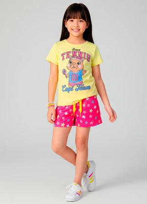 Laluna - Conjunto Feminino Tennis Capi Team Amarelo - LALUNA