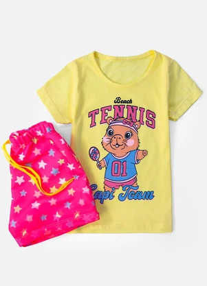Laluna - Conjunto Feminino Tennis Capi Team Amarelo - LALUNA