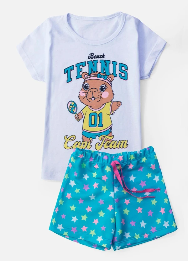 Laluna - Conjunto Feminino Tennis Capi Team Branco 2