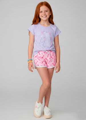 Laluna - Conjunto Feminino Unicórnio Lilás - LALUNA