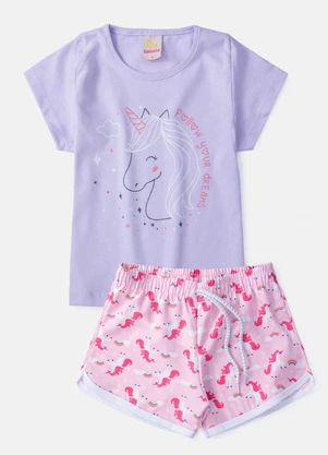 Laluna - Conjunto Feminino Unicórnio Lilás - LALUNA