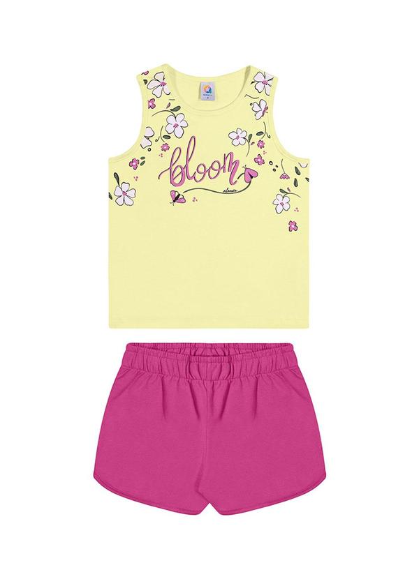 Alenice - Conjunto Floral Bloom Menina Amarelo