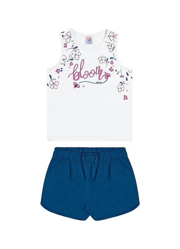 Alenice - Conjunto Floral Bloom Menina Branco