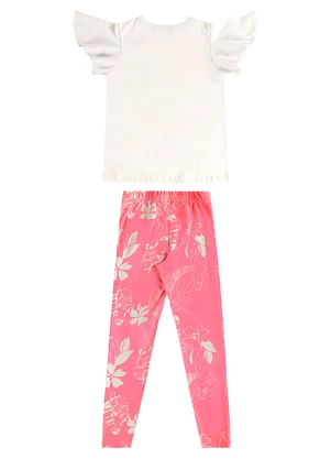 Bee Loop - Conjunto Floral Blusa Legging Bege - BEE LOOP