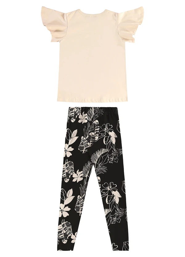 Bee Loop - Conjunto Floral Blusa Legging Bege 2