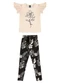 Bee Loop - Conjunto Floral Blusa Legging Bege - variação: Bege