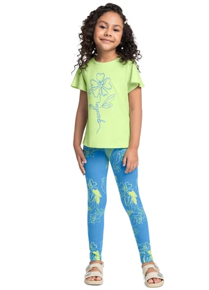 Bee Loop - Conjunto Floral Blusa Legging Verde - BEE LOOP