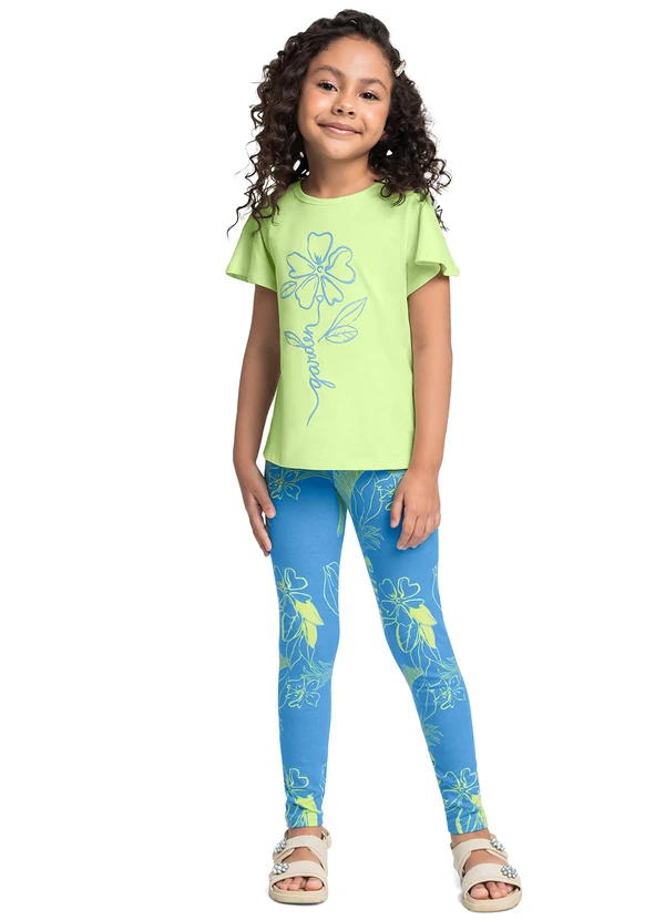 Bee Loop - Conjunto Floral Blusa Legging Verde 1