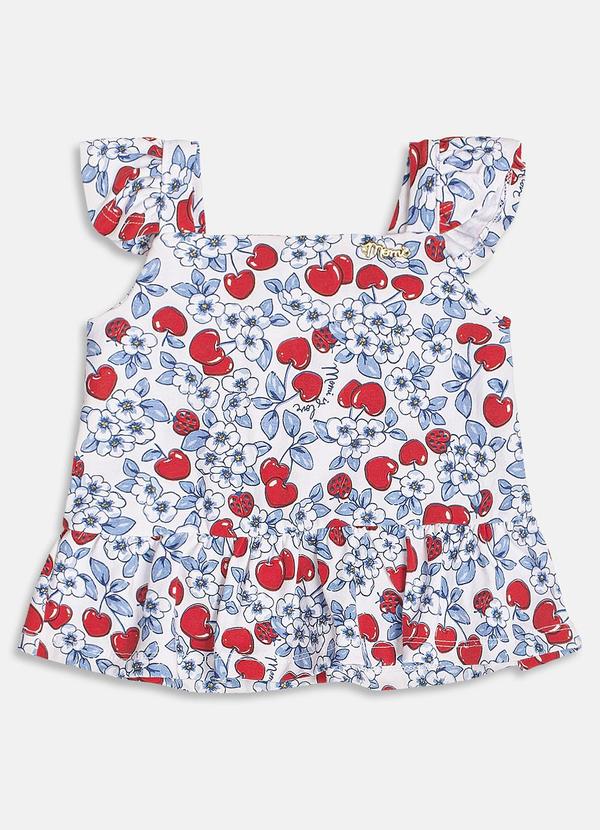 Momi - Conjunto Floral com Cerejas Azul 2