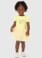 Carinhoso - Conjunto Rosa Floral com Tule Menina - variação: Amarelo
