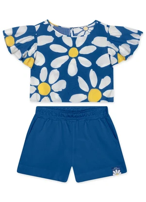 Marisol - Conjunto Floral Curto Infantil Azul - MARISOL