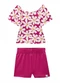Malwee Kids - Conjunto Floral em Cotton Laranja - variação: Rosa