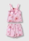 Carinhoso - Conjunto Floral em Cotton Rosa - variação: Rosa