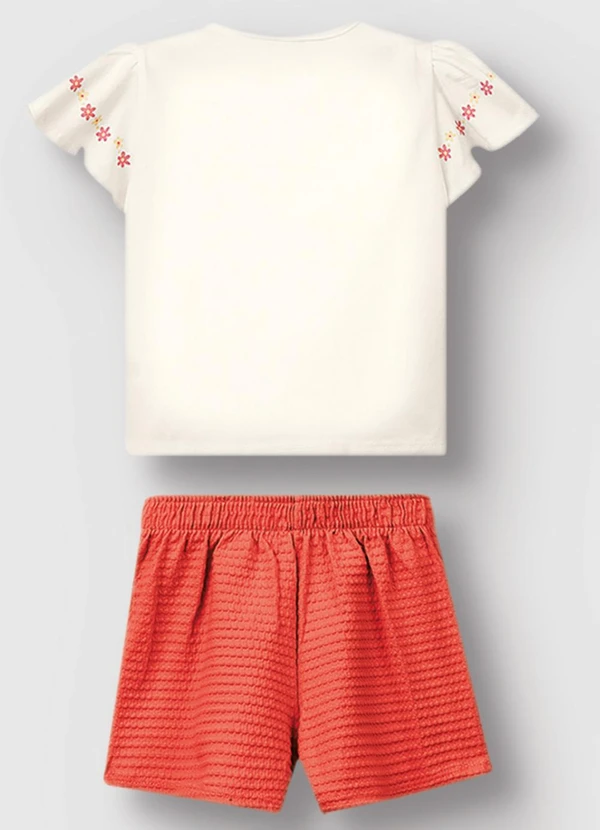 Carinhoso - Conjunto Floral em Malha Texturizada Off White 3