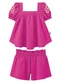 Malwee Kids - Conjunto Floral em Malha Texturizada Rosa - variação: Rosa