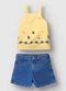 Carinhoso - Conjunto Floral & Jeans Menina Amarelo - variação: Amarelo