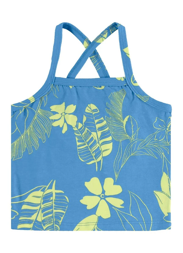 Bee Loop - Conjunto Floral Regata Cropped Short Azul 5