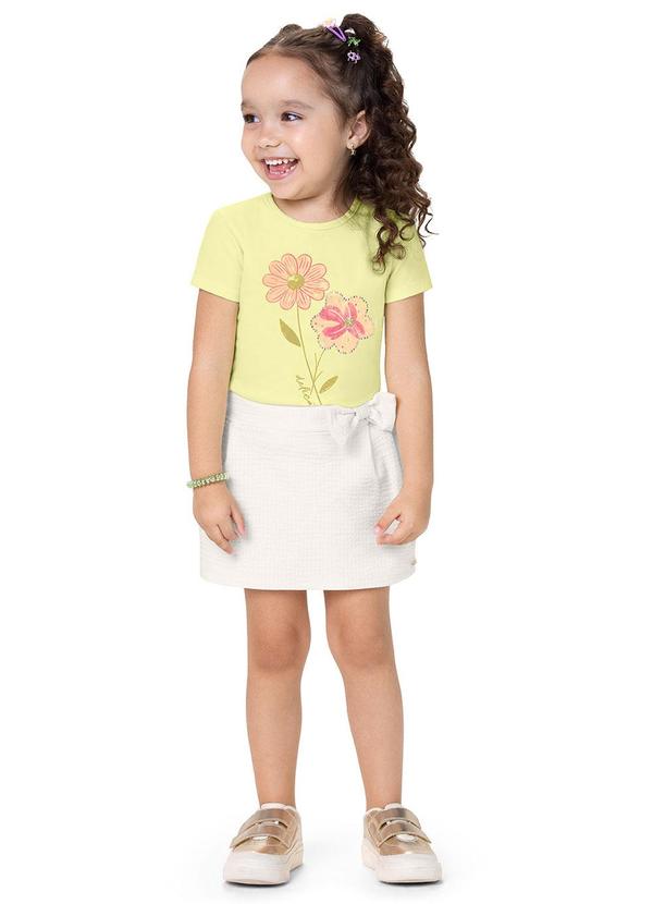 Alenice - Conjunto Flores com Laço Menina Amarelo