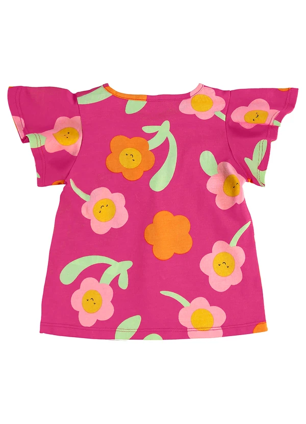 Bee Loop - Conjunto Florezinhas Blusa Short Rosa 4