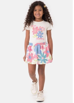 Malwee Kids - Conjunto Flowers Joy Off White - MALWEE KIDS