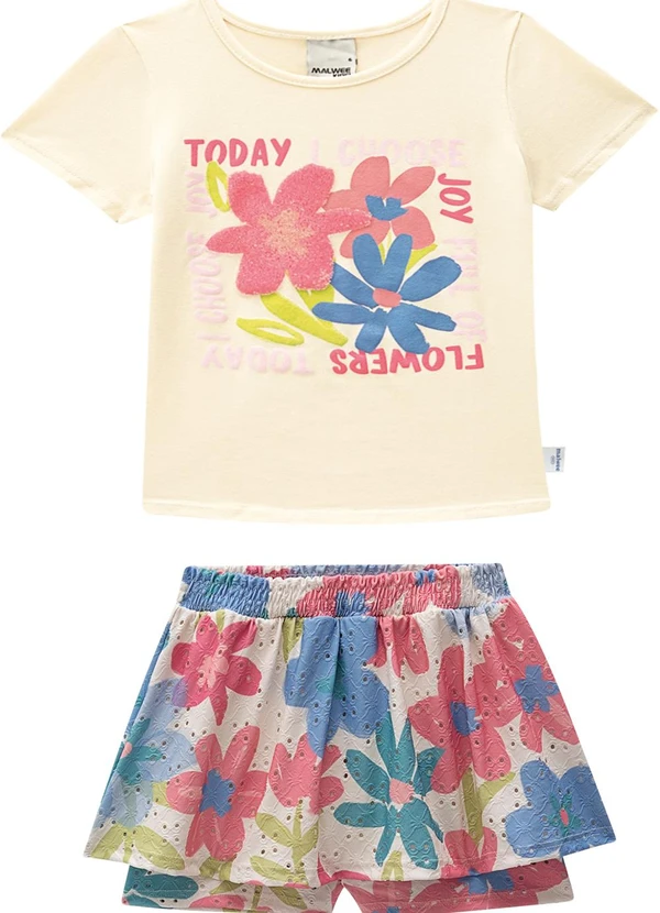 Malwee Kids - Conjunto Flowers Joy Off White 2
