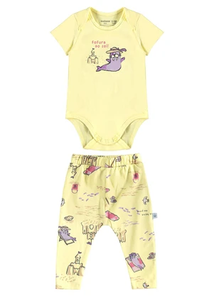 Malwee Kids - Conjunto Fofura Ao Sol Amarelo Claro - MALWEE KIDS
