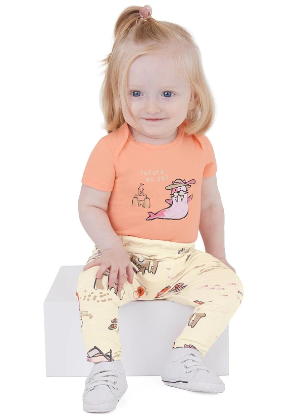 Malwee Kids - Conjunto Fofura Ao Sol Laranja Claro
