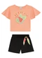Malwee Kids - Conjunto Fresh & Full Of Life Off White  - variação: Coral
