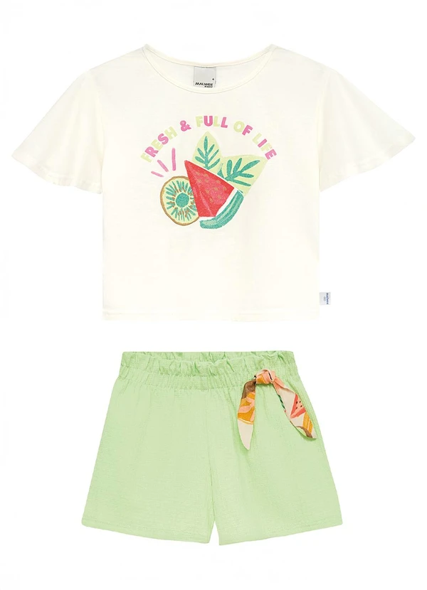 Malwee Kids - Conjunto Fresh & Full Of Life Off White 