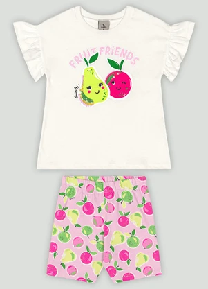 Conjunto Fruit Friends Infantil Quimby Branco - QUIMBY