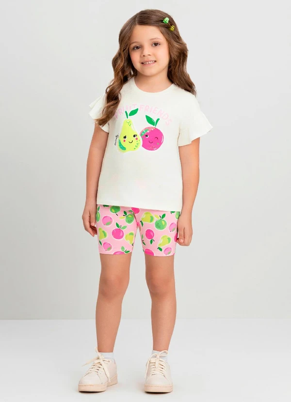 Quimby - Conjunto Fruit Friends Infantil Quimby Branco