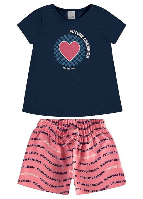 Malwee Kids - Conjunto Future Champion com Glitter Azul Marinho