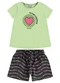 Malwee Kids - Conjunto Tropical com Glitter Off White - variação: Verde Claro