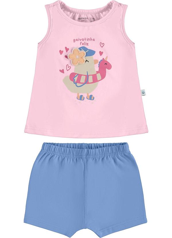 Malwee Kids - Conjunto Gaivota Feliz Rosa Claro 2