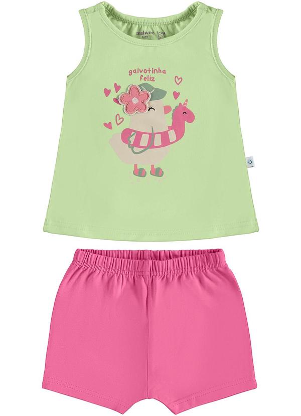 Malwee Kids - Conjunto Gaivota Feliz Verde Claro
