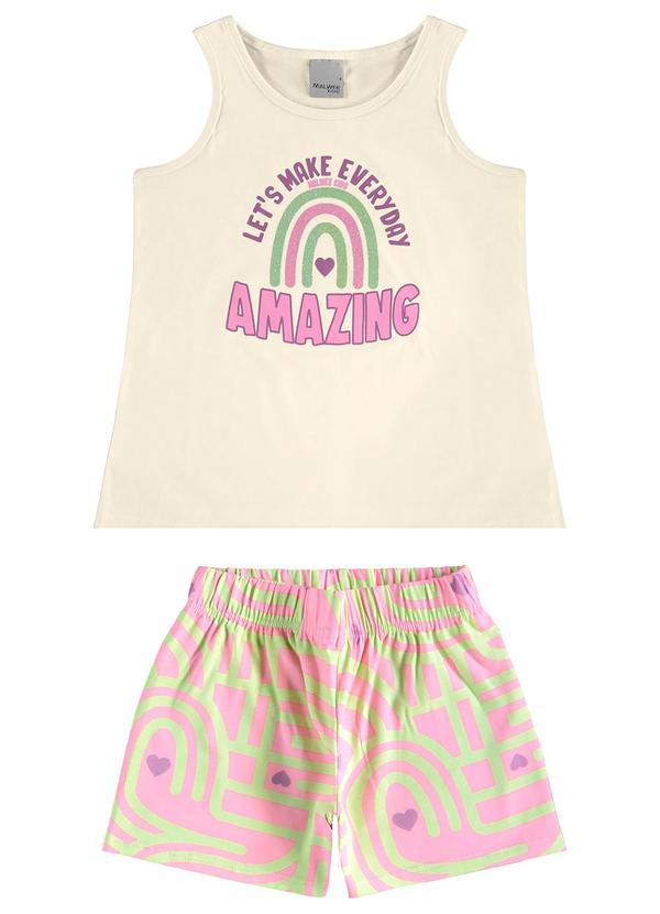 Malwee Kids - Conjunto Garden Of Dreams com Glitter Off White