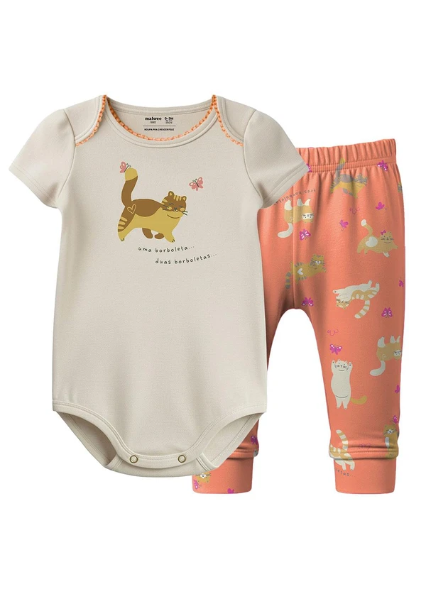 Malwee Kids - Conjunto Gatinhos & Borboletas Off White 2