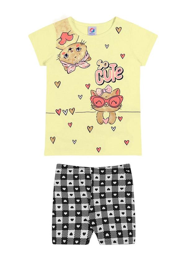 Alenice - Conjunto Gatinhos Fofos Menina Rosa