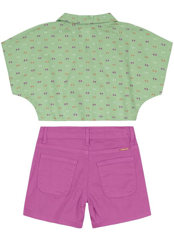 Carinhoso - Conjunto Geométrico com Sarja Menina Verde 2