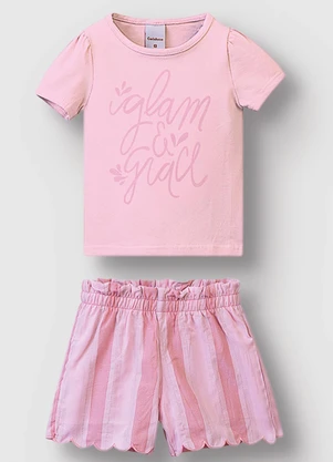 Carinhoso - Conjunto Glam & Grace com Glitter Rosa Claro - CARINHOSO