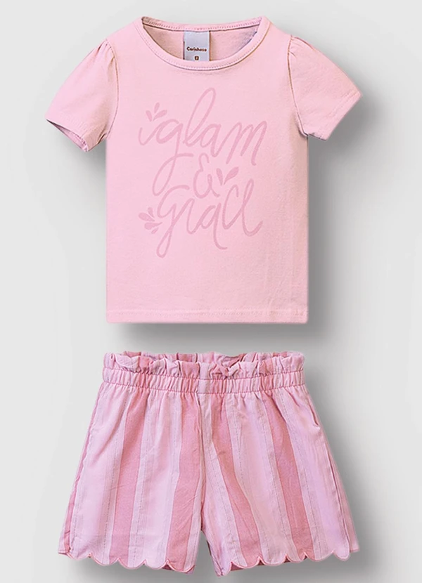Carinhoso - Conjunto Glam & Grace com Glitter Rosa Claro 1