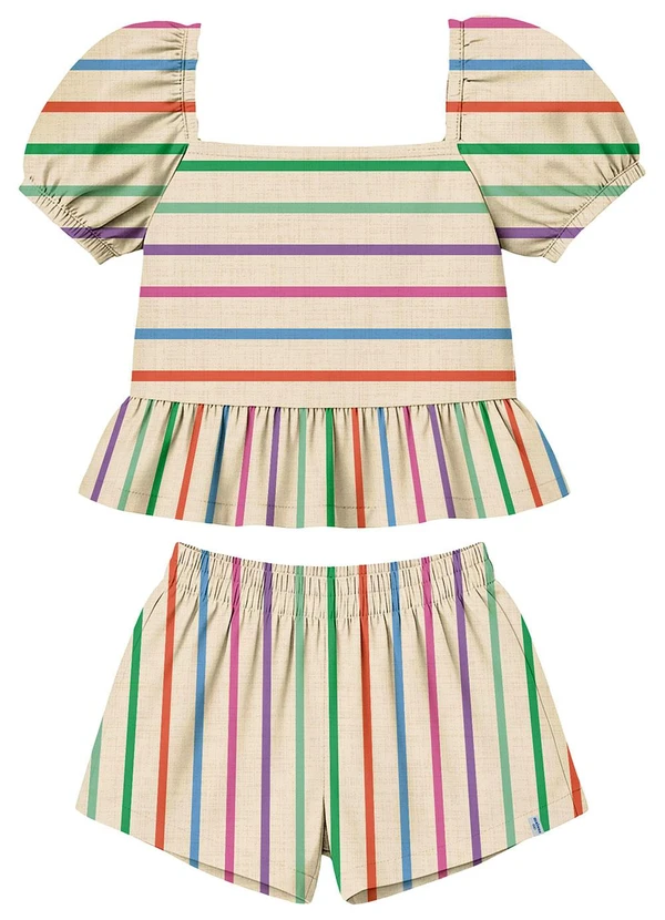 Malwee Kids - Conjunto Godê com Listras Off White 2