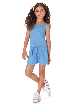 Malwee Kids - Conjunto Godê em Malha Texturizada Azul - MALWEE KIDS