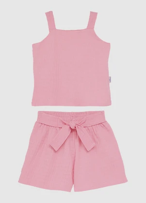 Malwee Kids - Conjunto Godê em Malha Texturizada Rosa - MALWEE KIDS